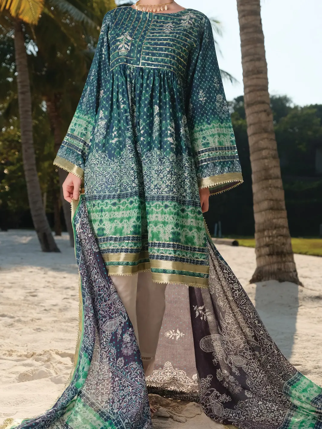 Teal Lawn 2Pc Unstitched - Alp-2Ps-861 1