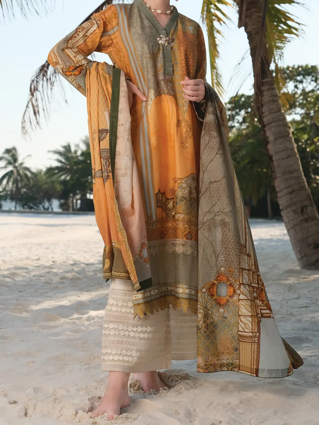 Ochre Lawn 2Pc Unstitched - Alp-2Ps-868 1