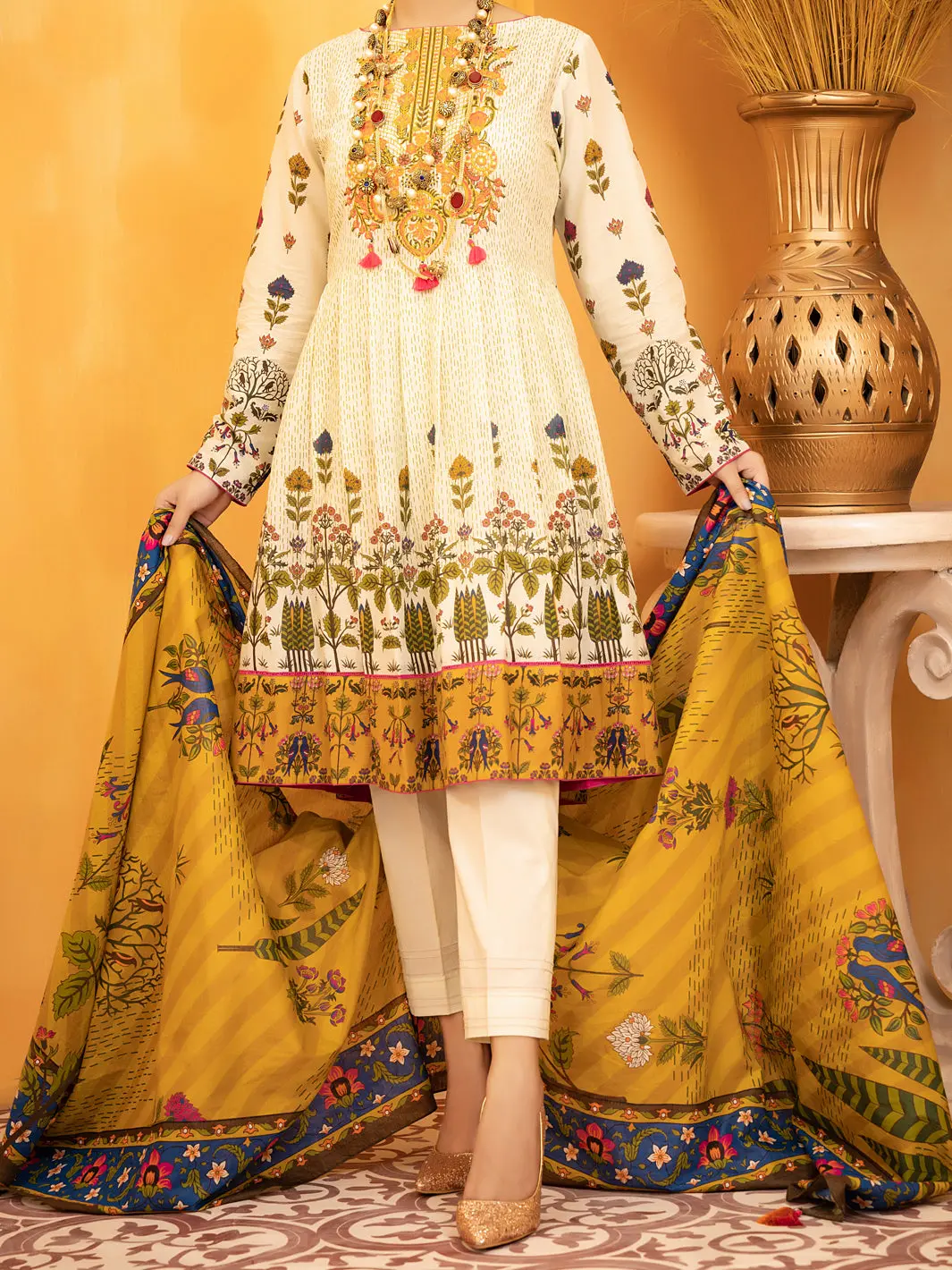 Yellow Lawn 3Pc Stitched - Alp-931 1
