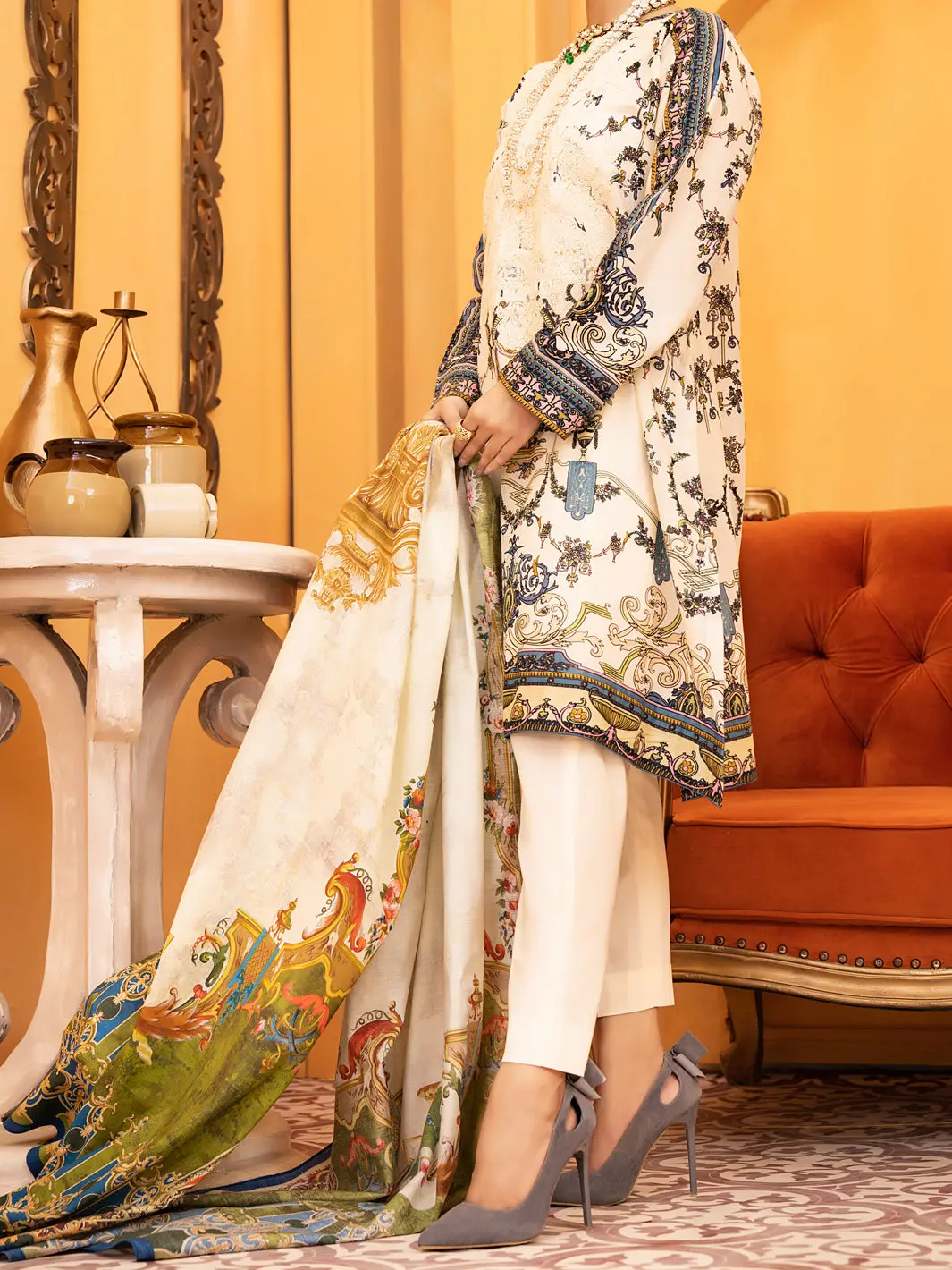 Ivory Lawn 3Pc Unstitched - Alp-932 1