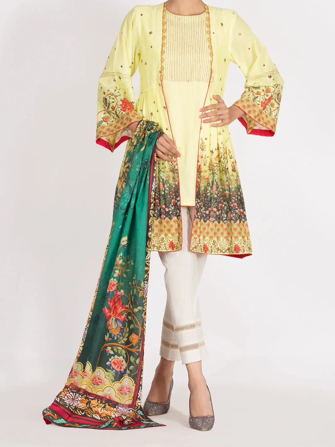 Lime Yellow Lawn 2Pc Unstitched - Alp-2Ps-995 1
