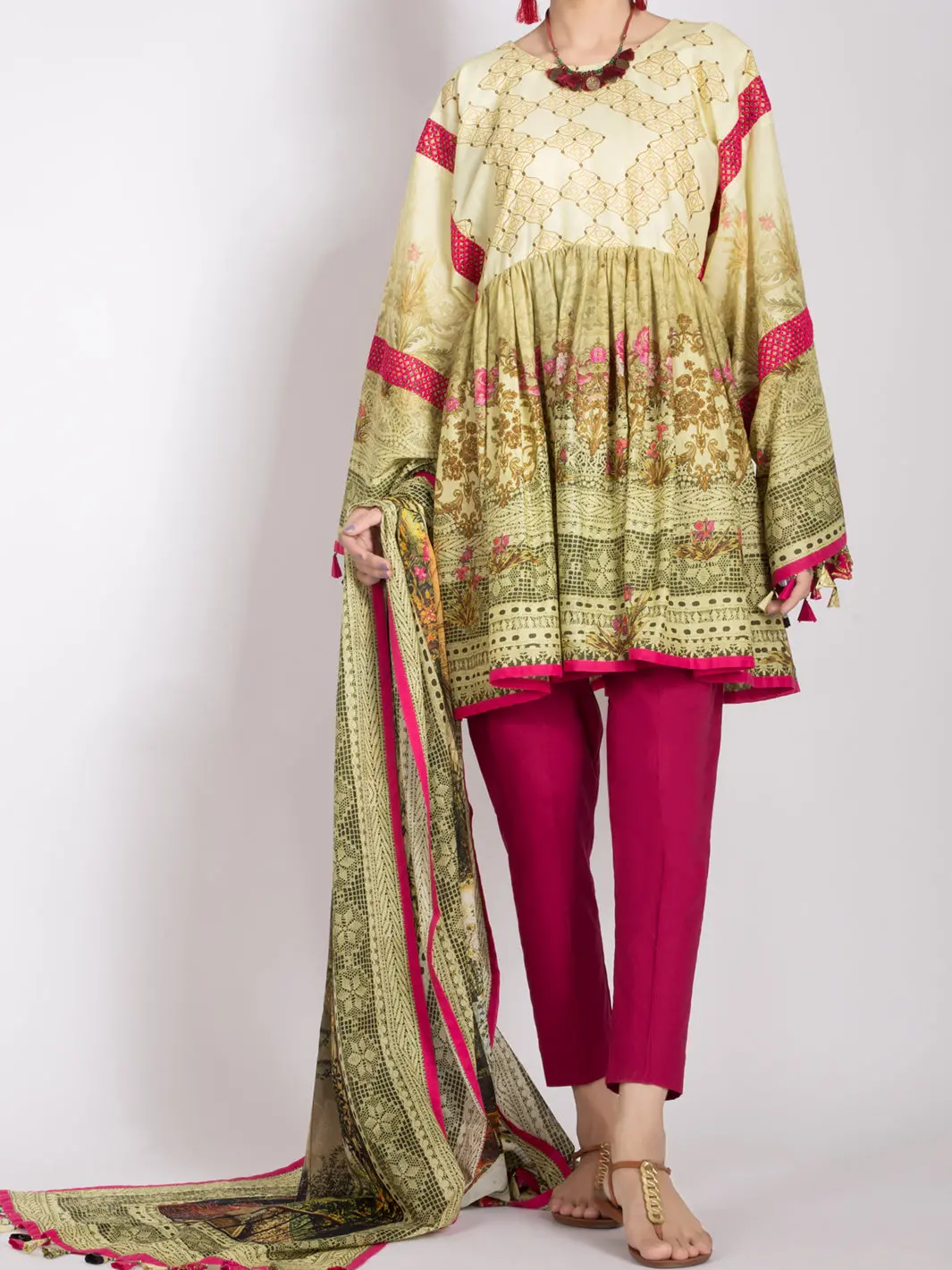 Lime Yellow Lawn 2Pc Unstitched - Alp-2Ps-996 1