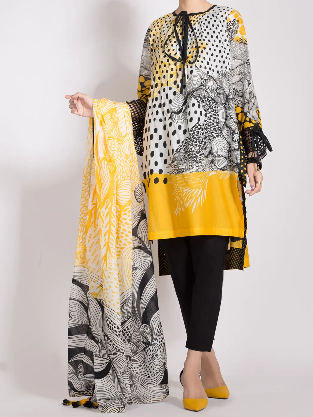 Yellow Lawn 2Pc Unstitched - Alp-2Ps-999 1