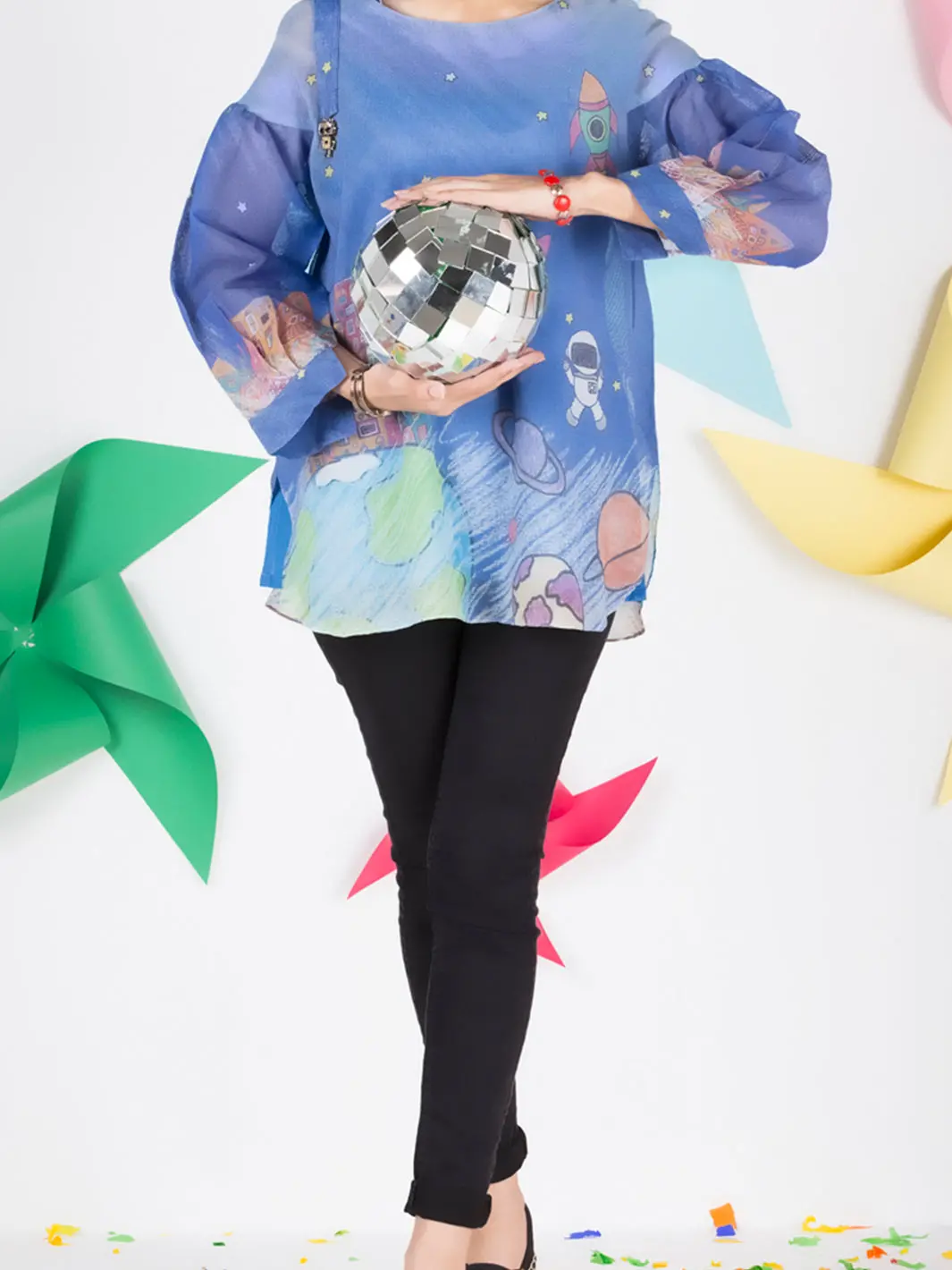 Blue Cotton Net Tunic - Alp-Grk-1003 1