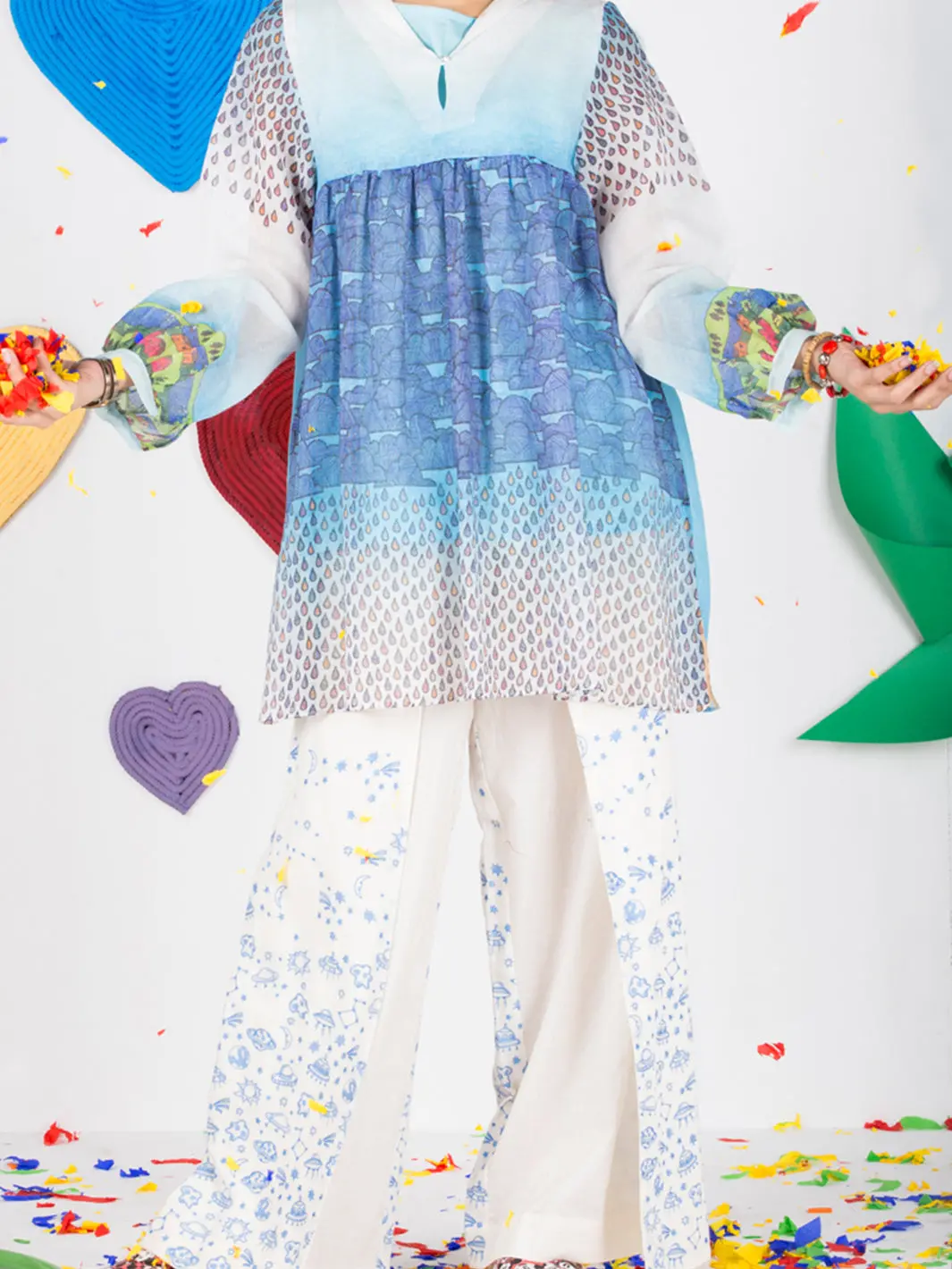 Sky Blue Net Tunic - Alp-Grk-1005 1