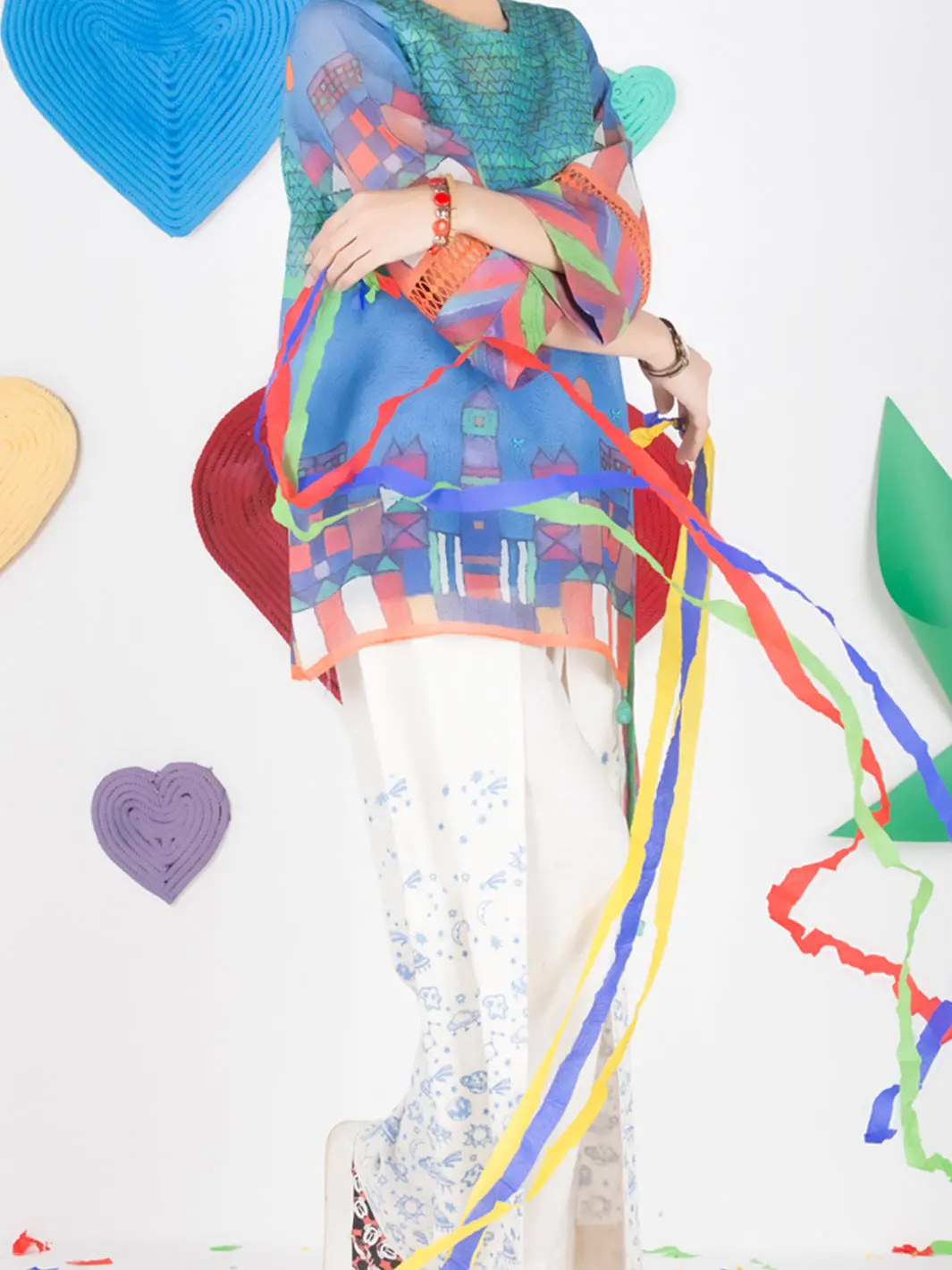 Blue Cotton Net Tunic - Alp-Grk-1007 1