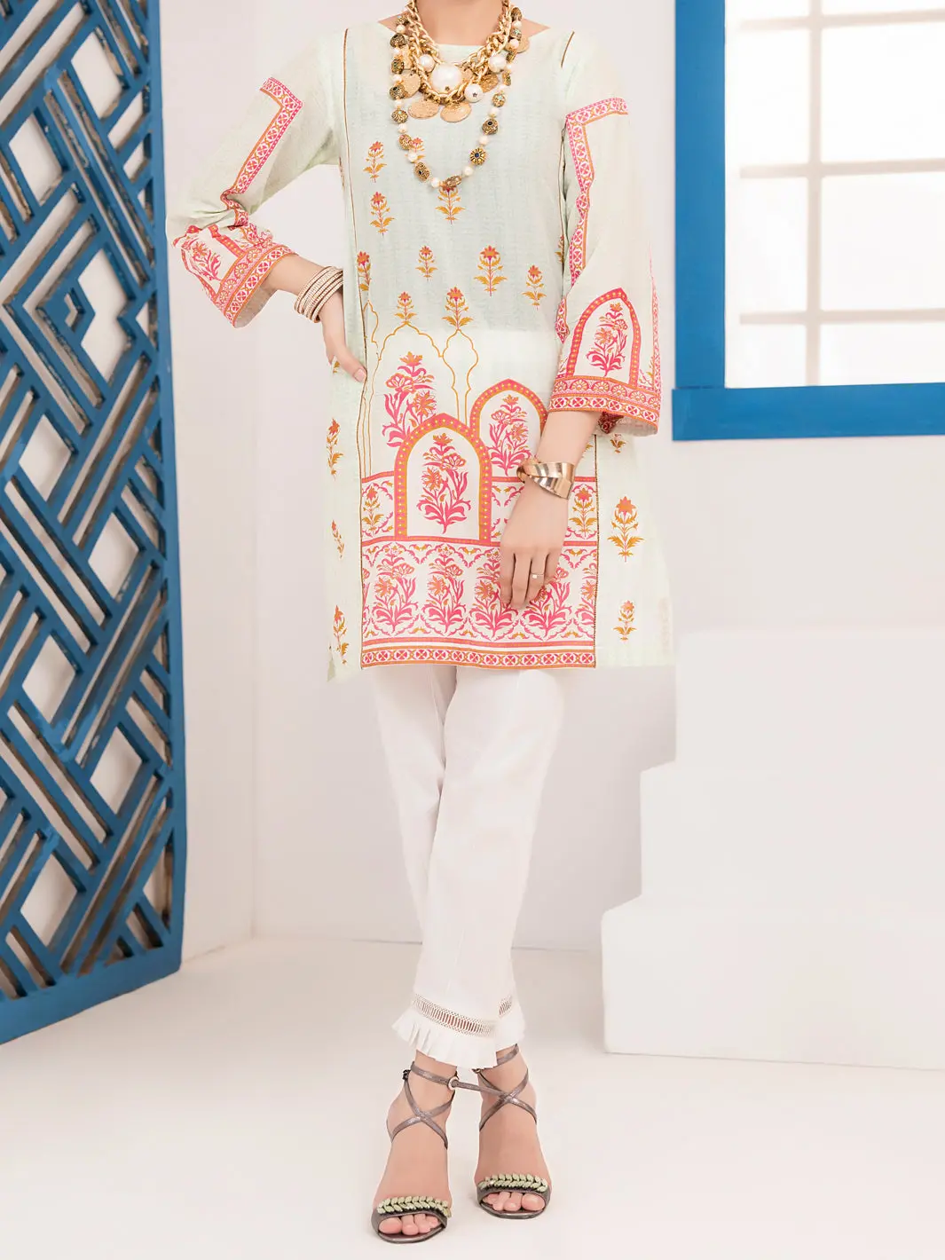 Sky Blue Lawn Tunic - Alp-Lk-1011 1