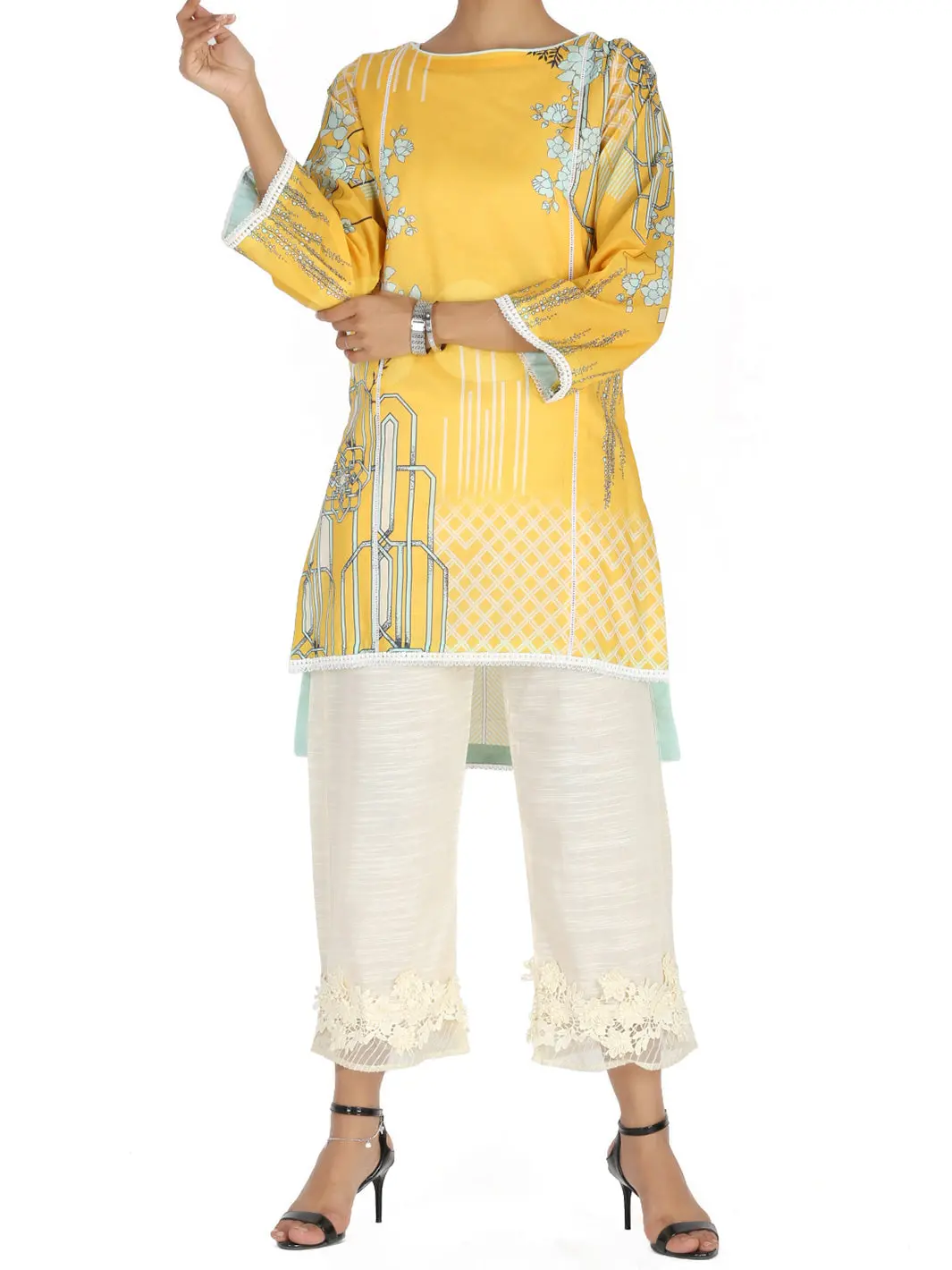 Yellow Lawn Tunic - Alp-Lk-1017B 1