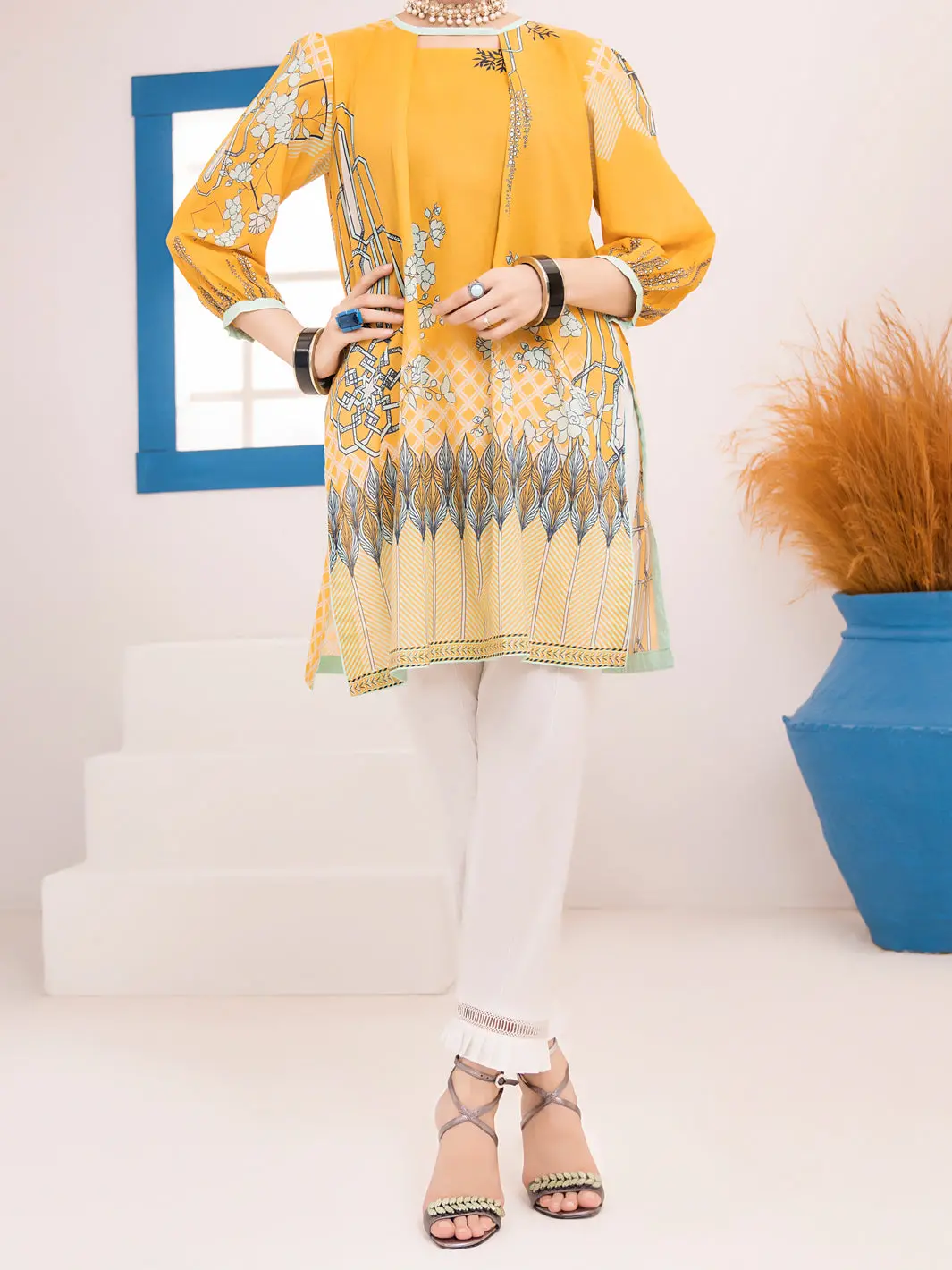 Yellow Lawn Tunic - Alp-Lk-1017 1