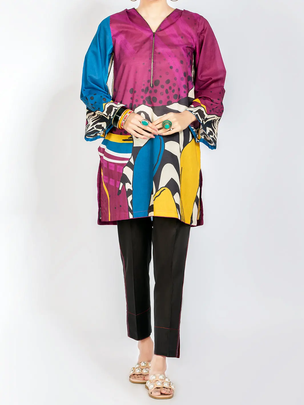Purple Lawn Tunic - Alp-Lk-1107 1