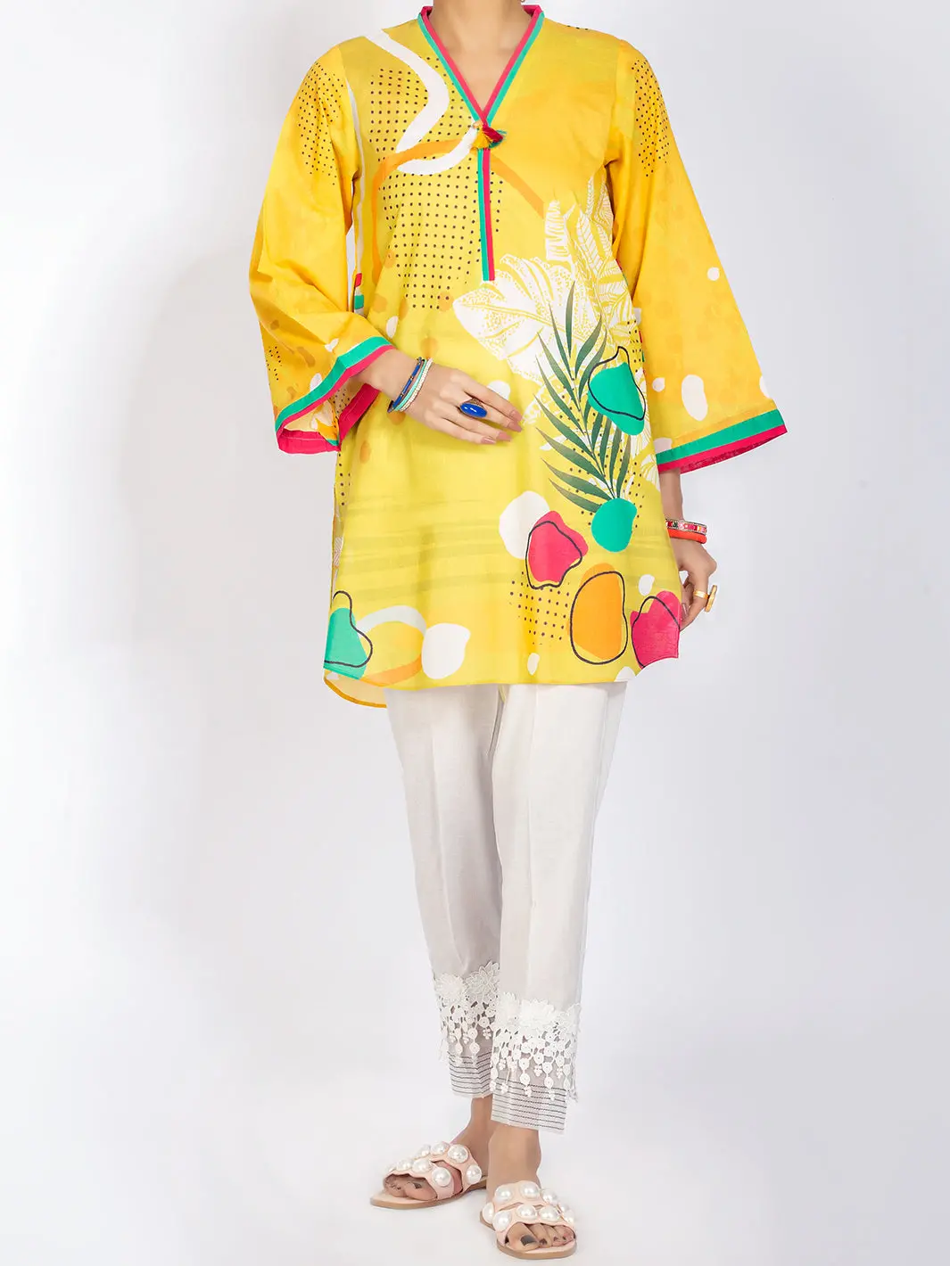 Yellow Lawn Tunic - Alp-Lk-1109 1
