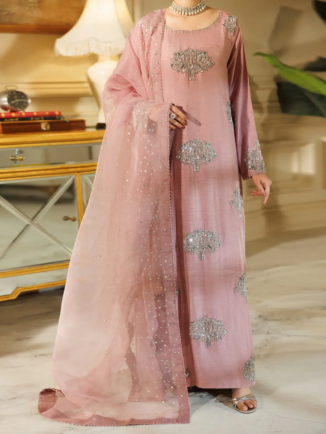 Light Purple Raw Silk Formal Stitched 3Pc - Al-3Ps-Ls-608 1