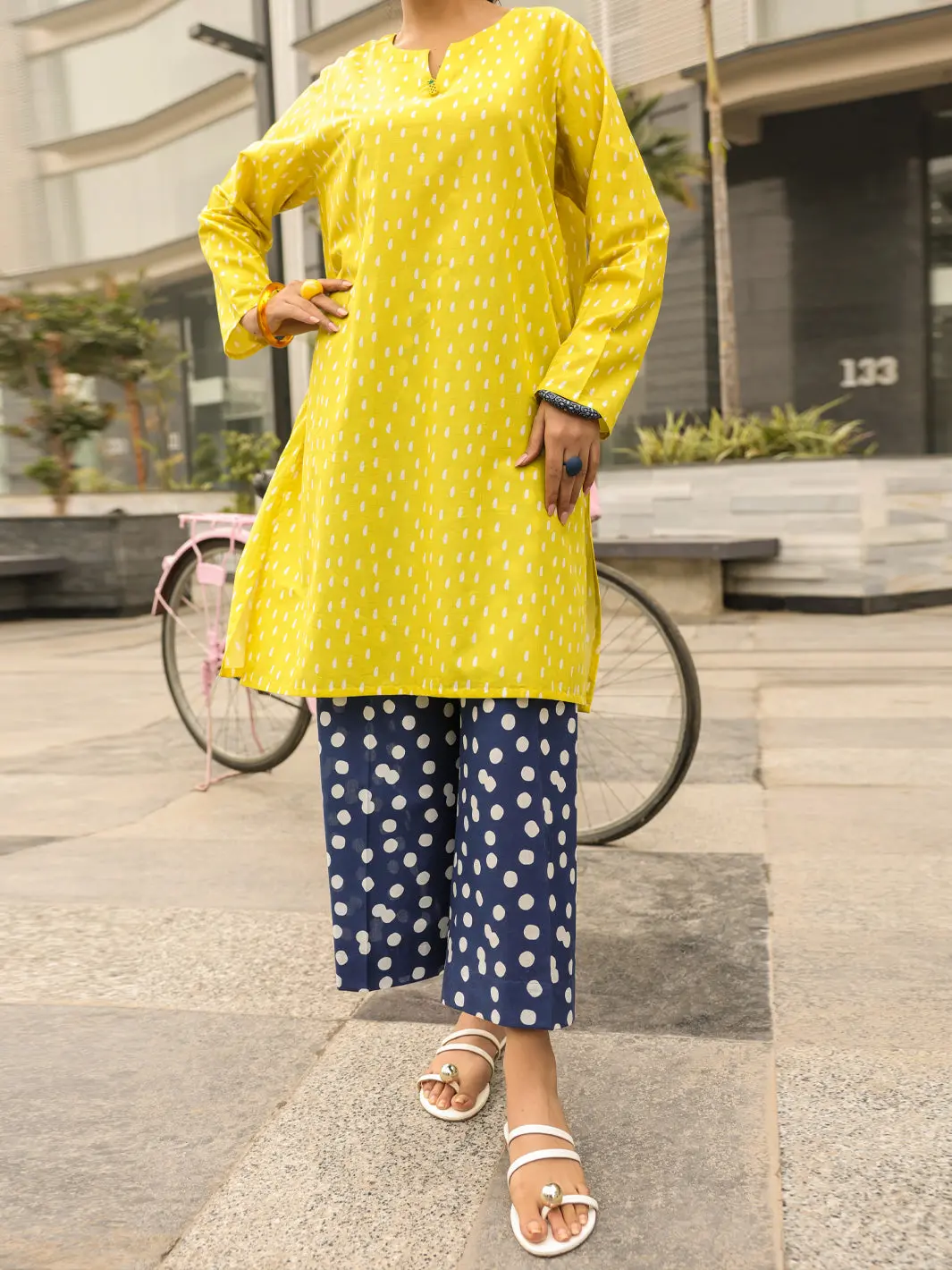 Yellow Lawn Kurti - Alp-Slk-2545 1
