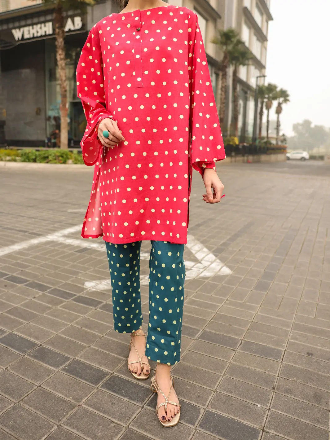 Red Lawn Kurti - Alp-Slk-2549 1