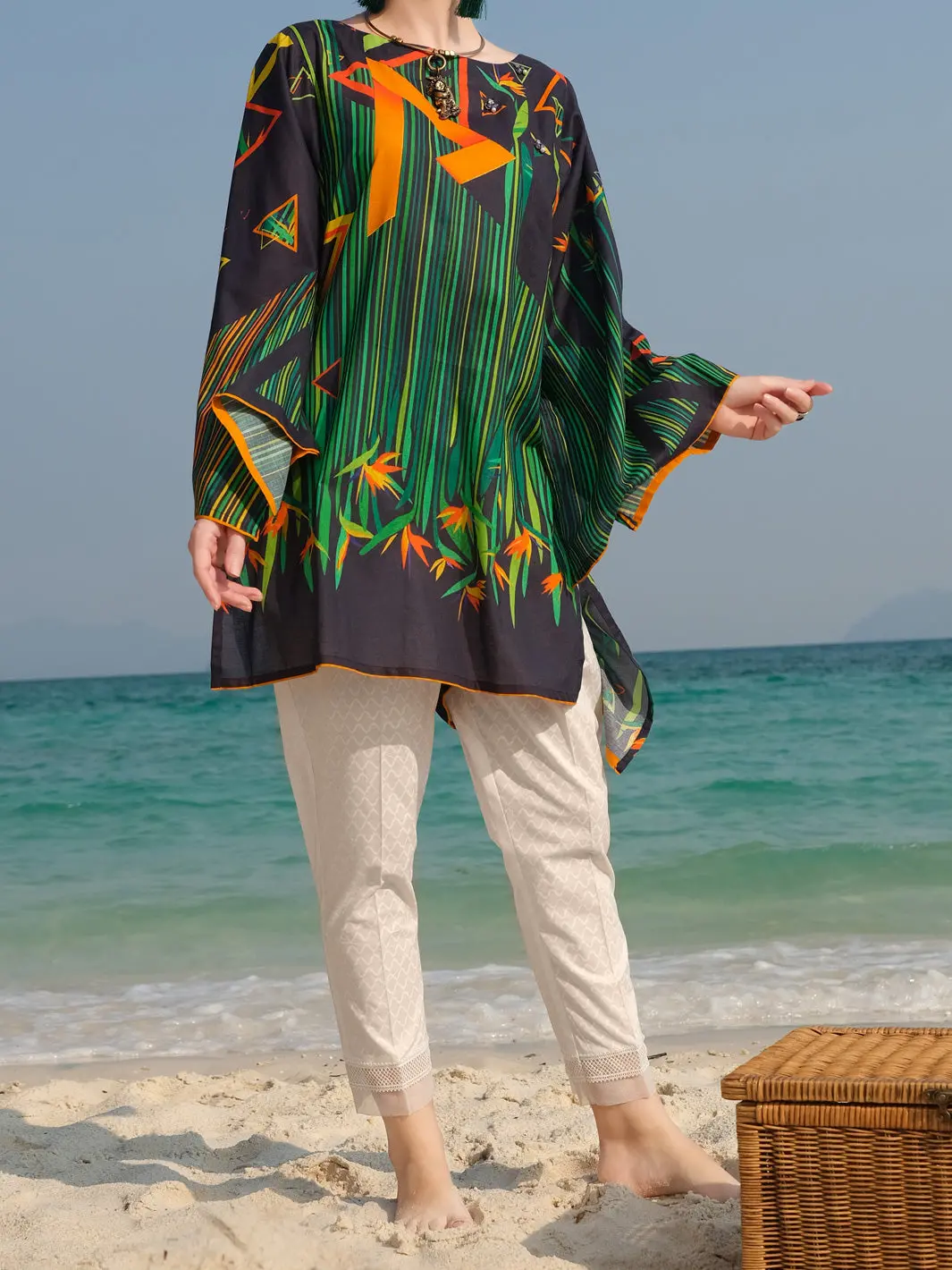 Navy Blue Lawn Tunic - Alp-Lk-669 1