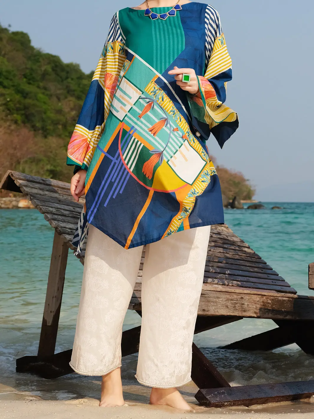 Emerald Green Lawn Tunic - Alp-Lk-674 1