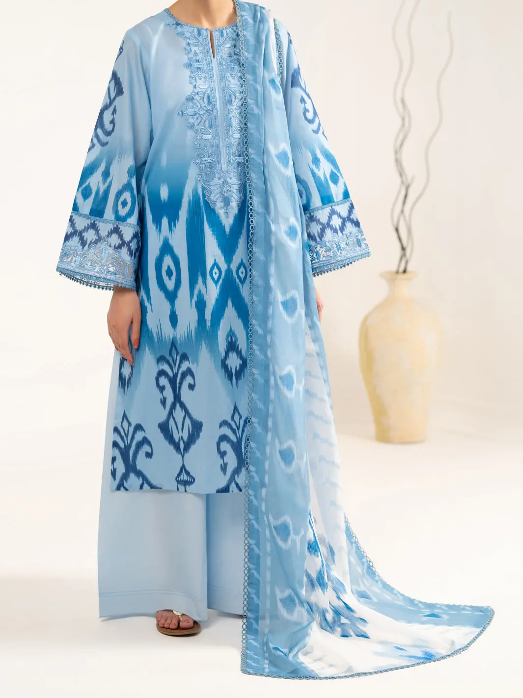 Blue Lawn Stitched 2Pc - Alp-2Ps-Lkd-2476 1