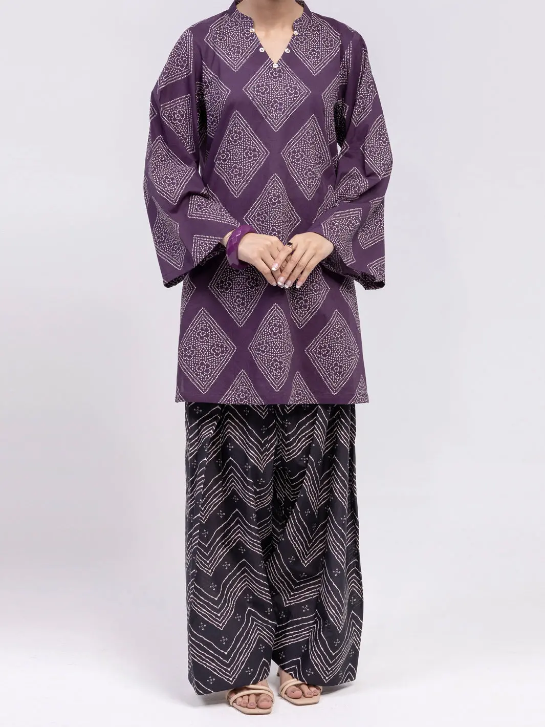 Plum Lawn 2Pc Unstitched - Alp-2Ps-Lks-2499 1