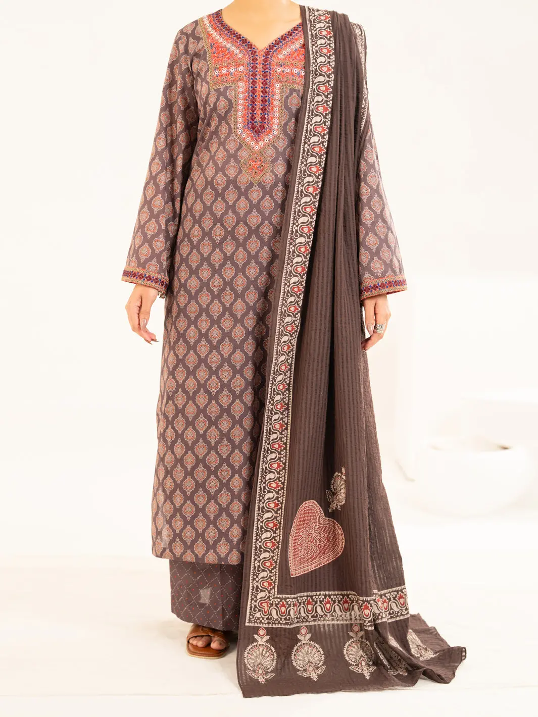 Brown Lawn Stitched 2Pc - Alp-2Ps-Lks-2337A 1