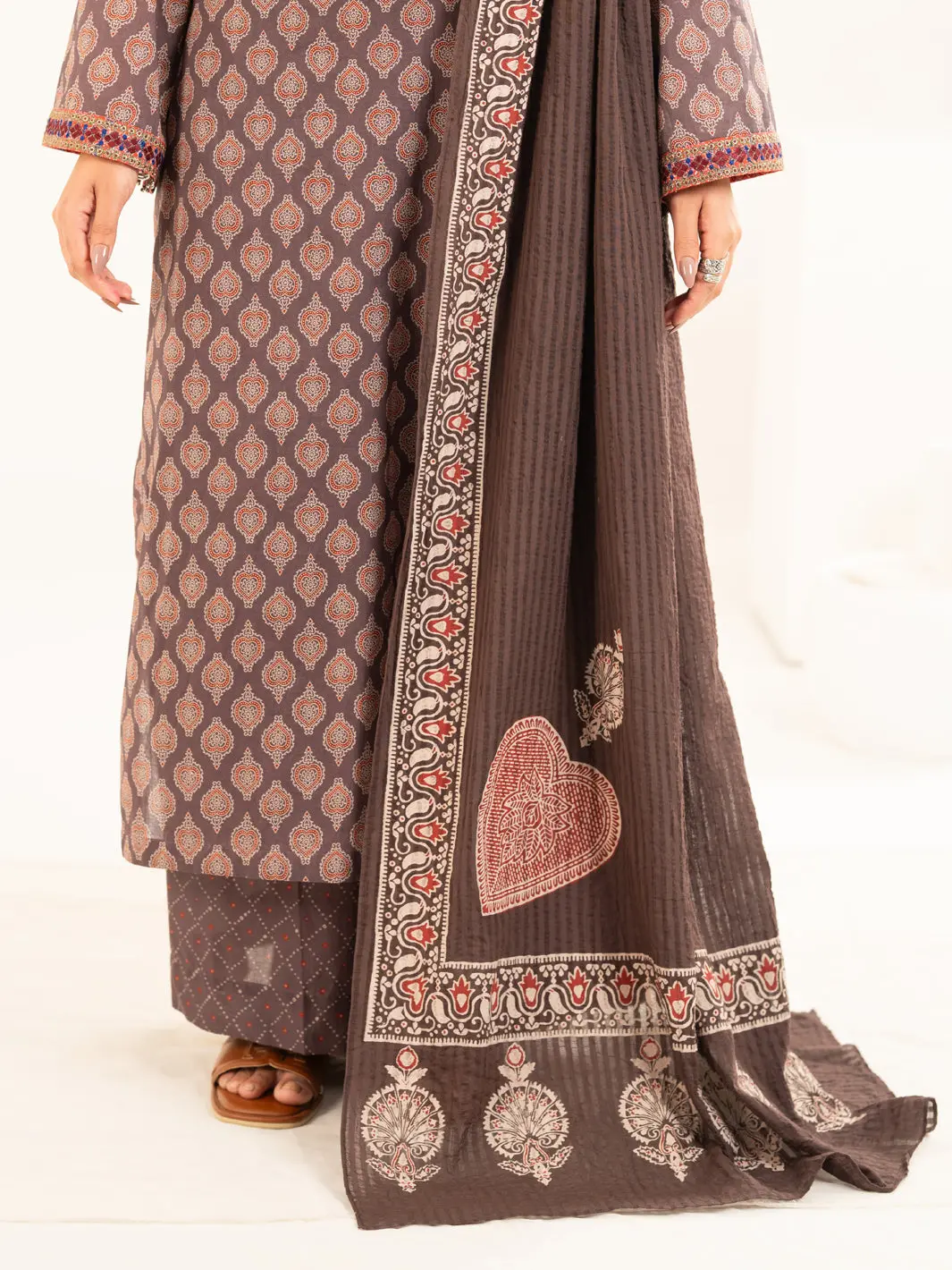 Brown Dobby Stole - Alp-St-2337A 1