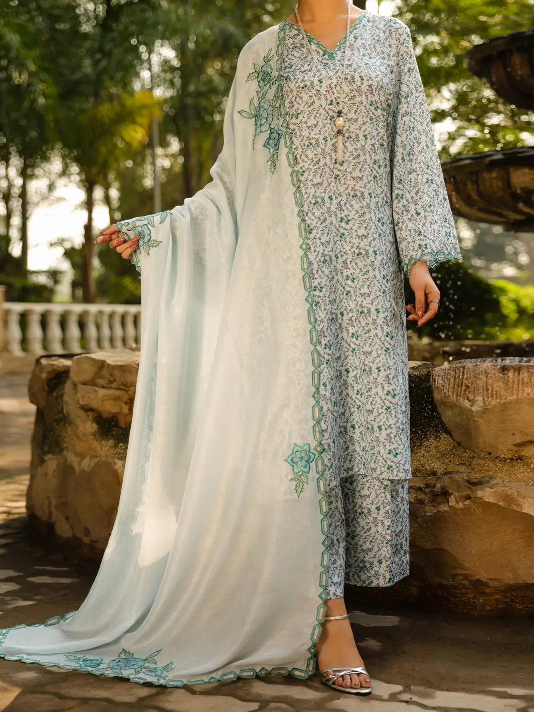 Ice Blue Silk Lawn 2Pc Stitched - Alp-2Ps-Lks-2365 1