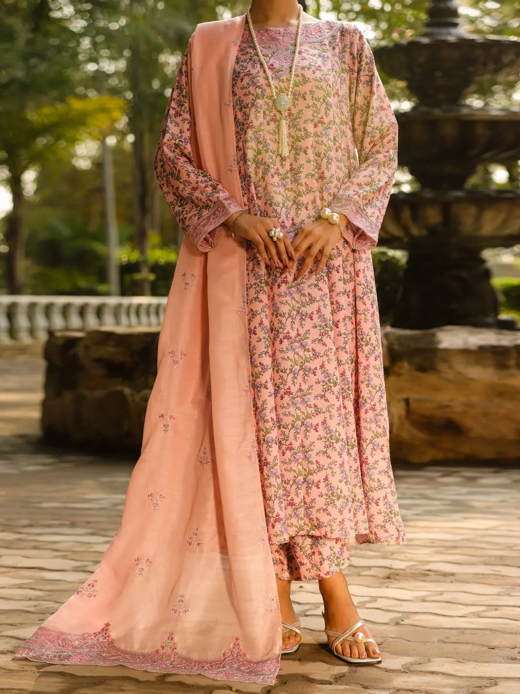 Light Pink Silk Lawn 2Pc Stitched - Alp-Lks-2366 1