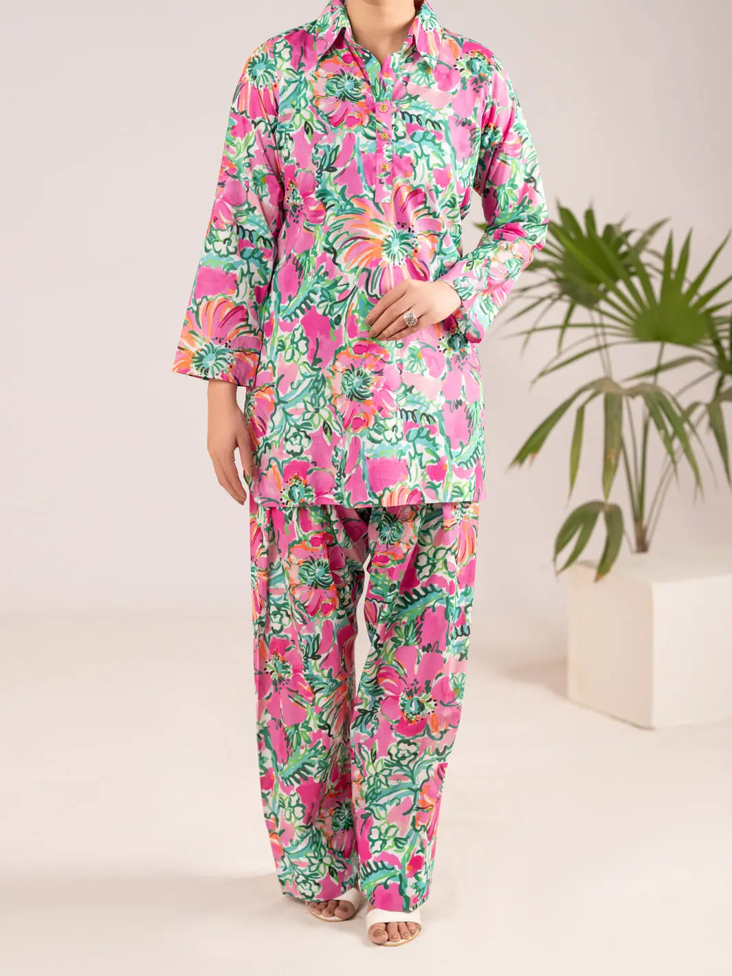 Pink Lawn Co-Ord Set - Alp-2Ps-Lks-2503 1