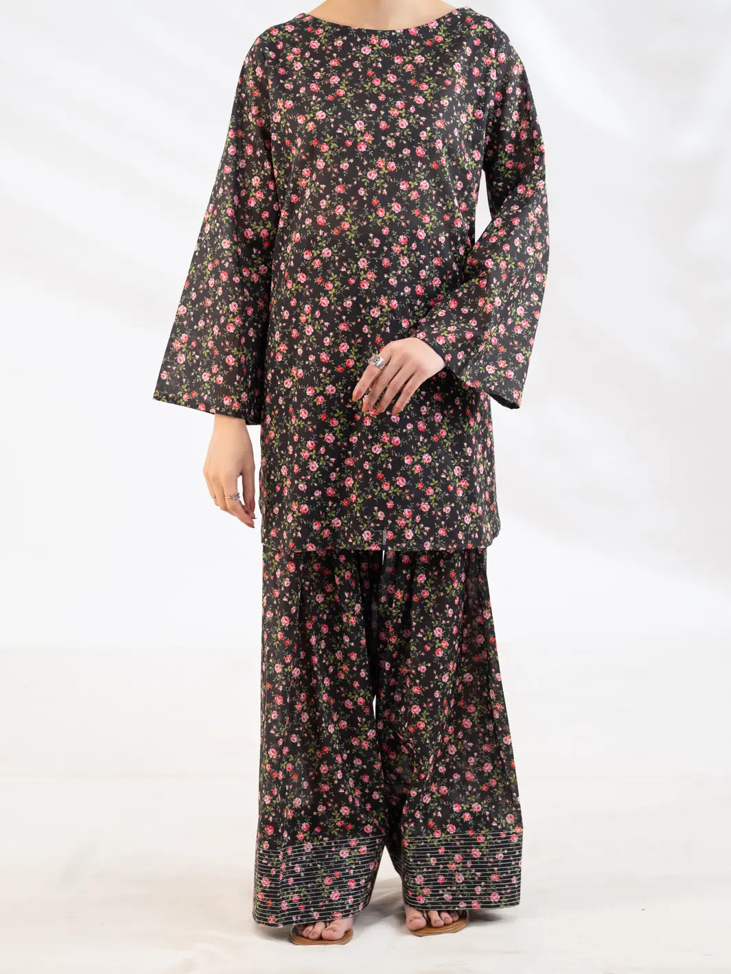 Black Lawn Co-Ord Set - Alp-2Ps-Slks-2509 1