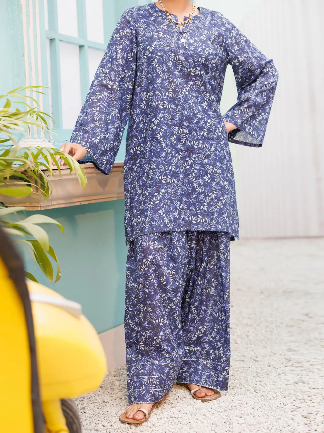 Blue Lawn Co-Ord Set - Alp-2Ps-Slks-2511 1