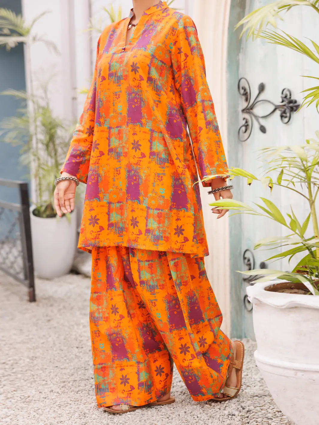 Rust Lawn Co-Ord Set - Alp-2Ps-Slks-2514 1