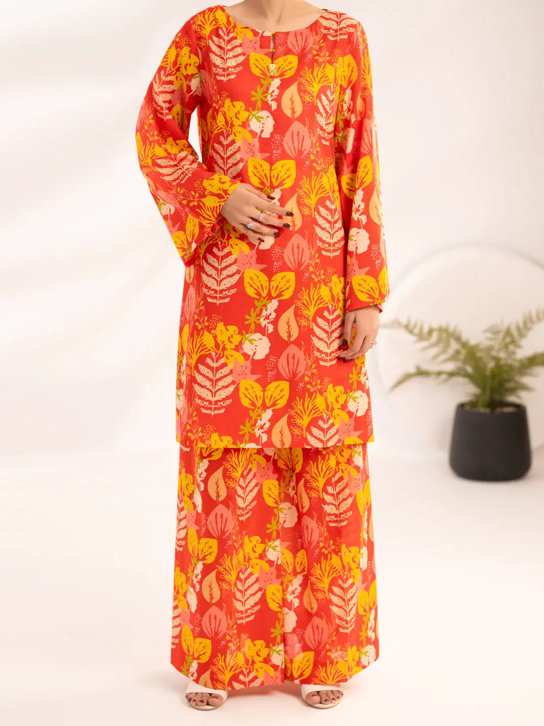 Orange Lawn 2Pc Stitched - Alp-Lks-2522 1