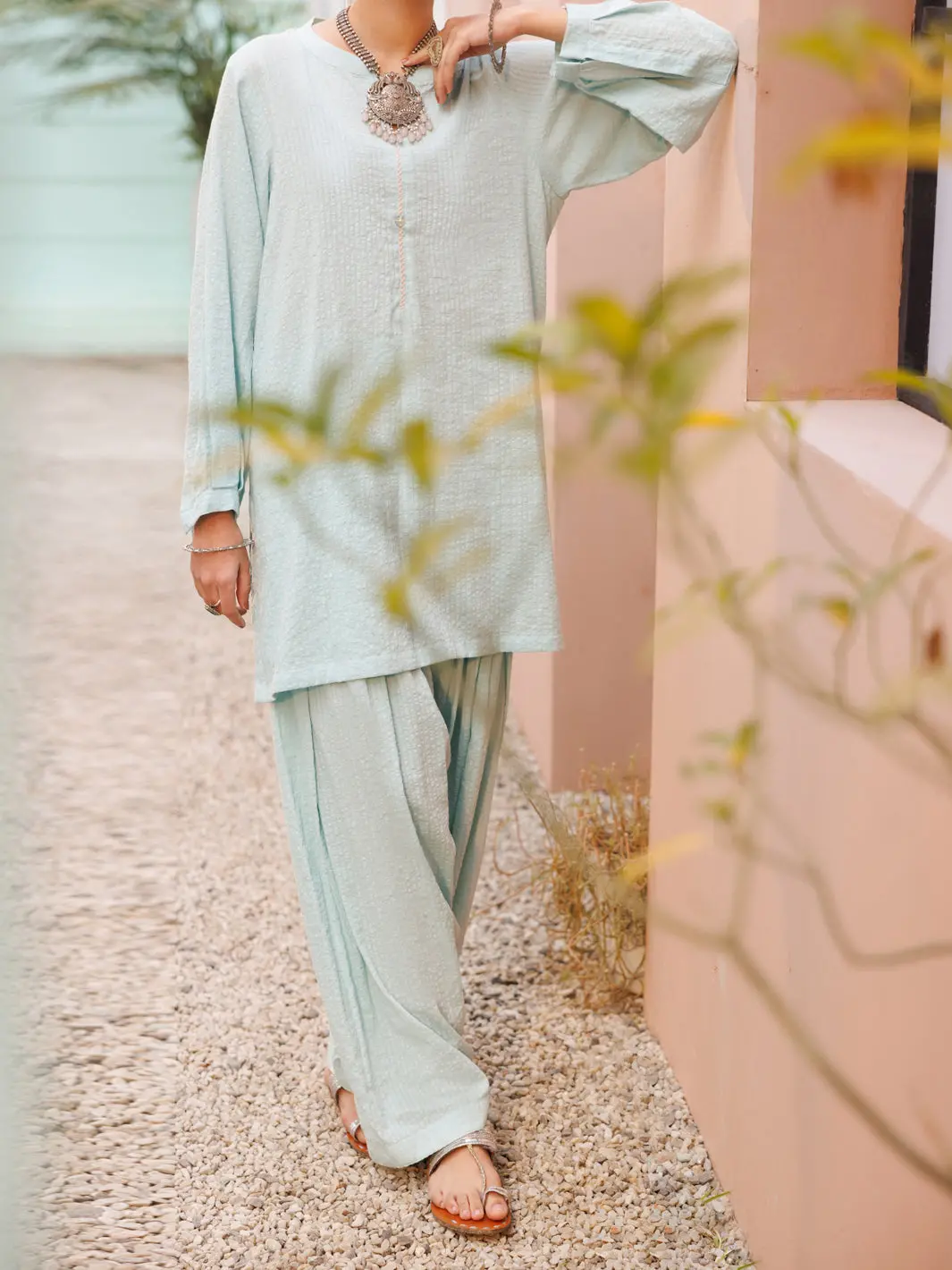 Sea Blue Seersucker 2Pc Stitched - Alp-2Ps-Lks-2524 1