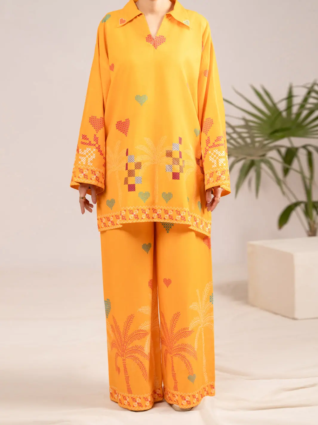 Rust Lawn 2Pc Stitched - Alp-Lks-2531 1