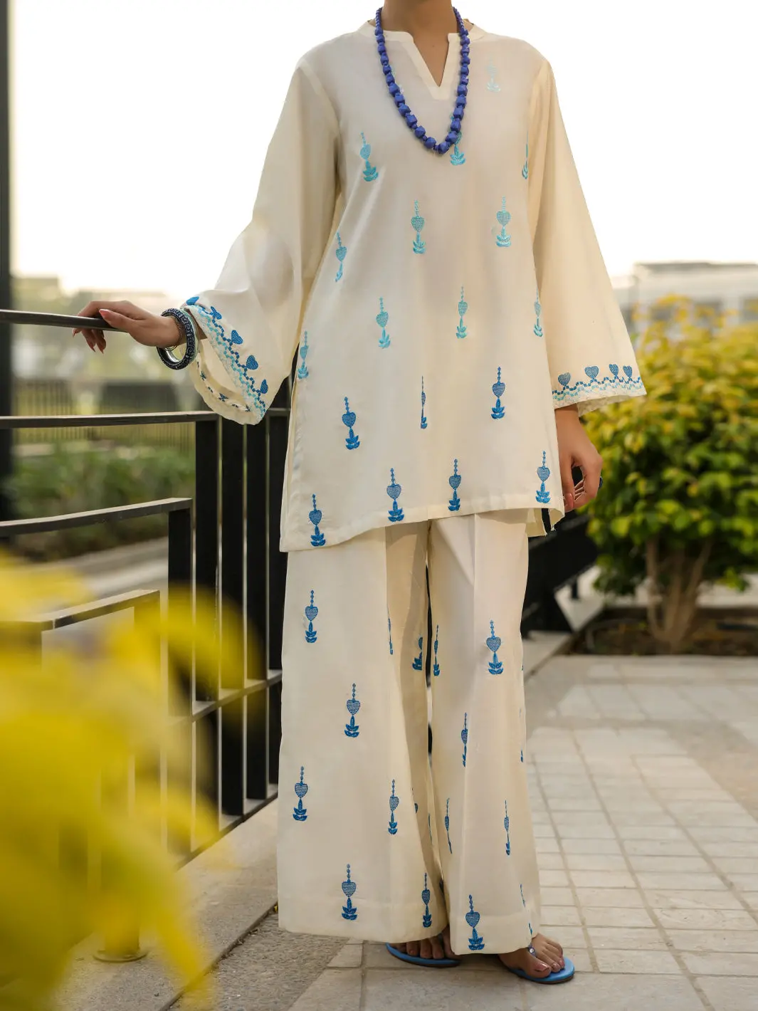 White Lawn Co-Ord Set - Alp-2Ps-Lks-2538 1