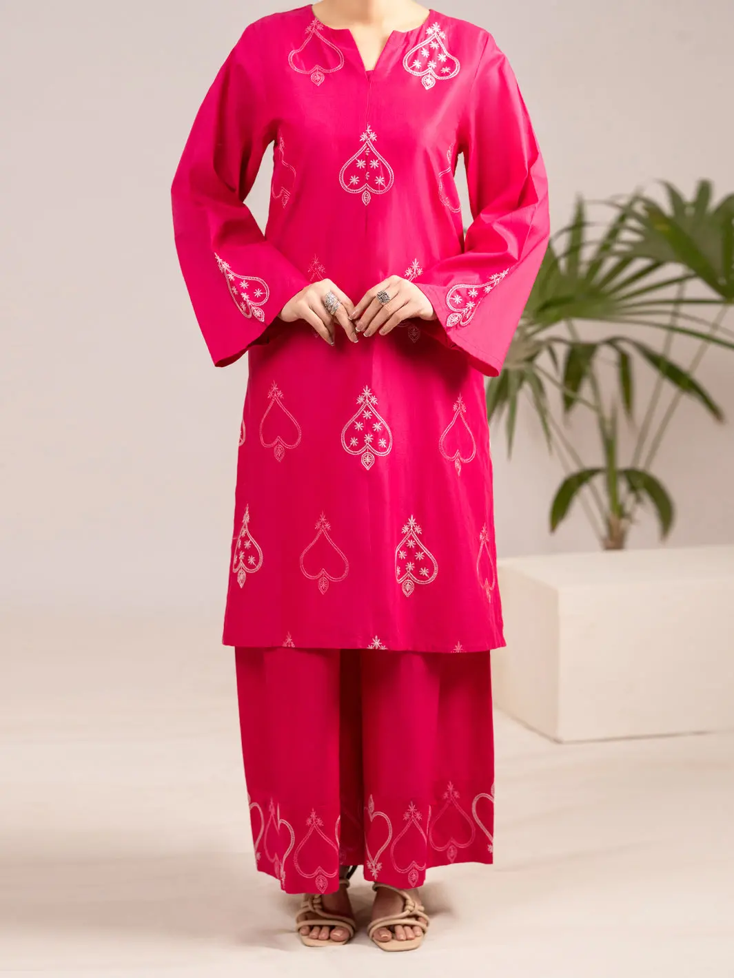 Fuchsia Lawn Co-Ord Set - Alp-2Ps-Lks-2539 1