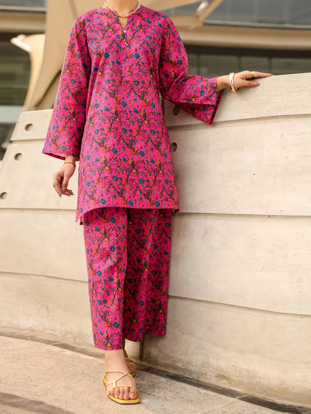 Pink Lawn Co-Ord Set - Alp-2Ps-Slks-2510 1