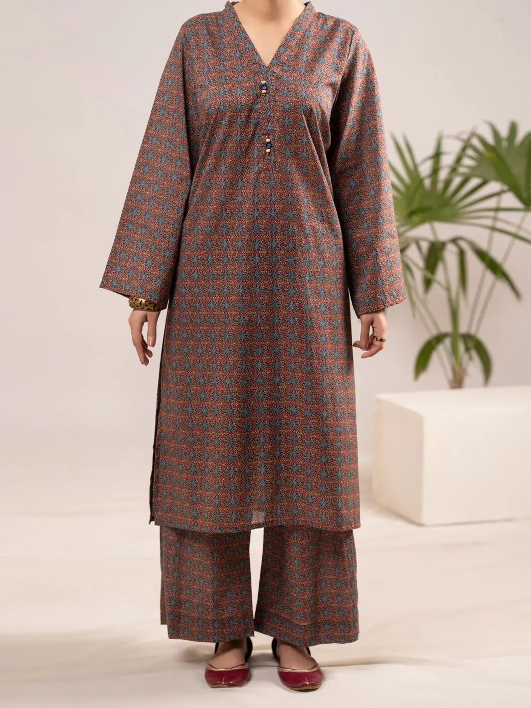 Multicolor Cambric Co-Ord Set - Alp-2Ps-Slks-2552 1