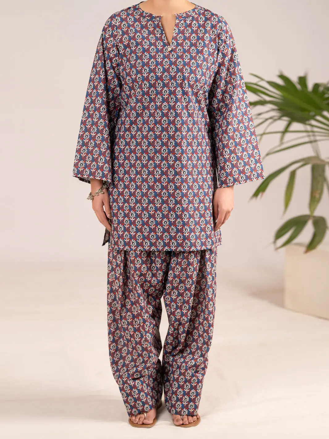 Multicolor Cambric Co-Ord Set - Alp-2Ps-Slks-2554 1