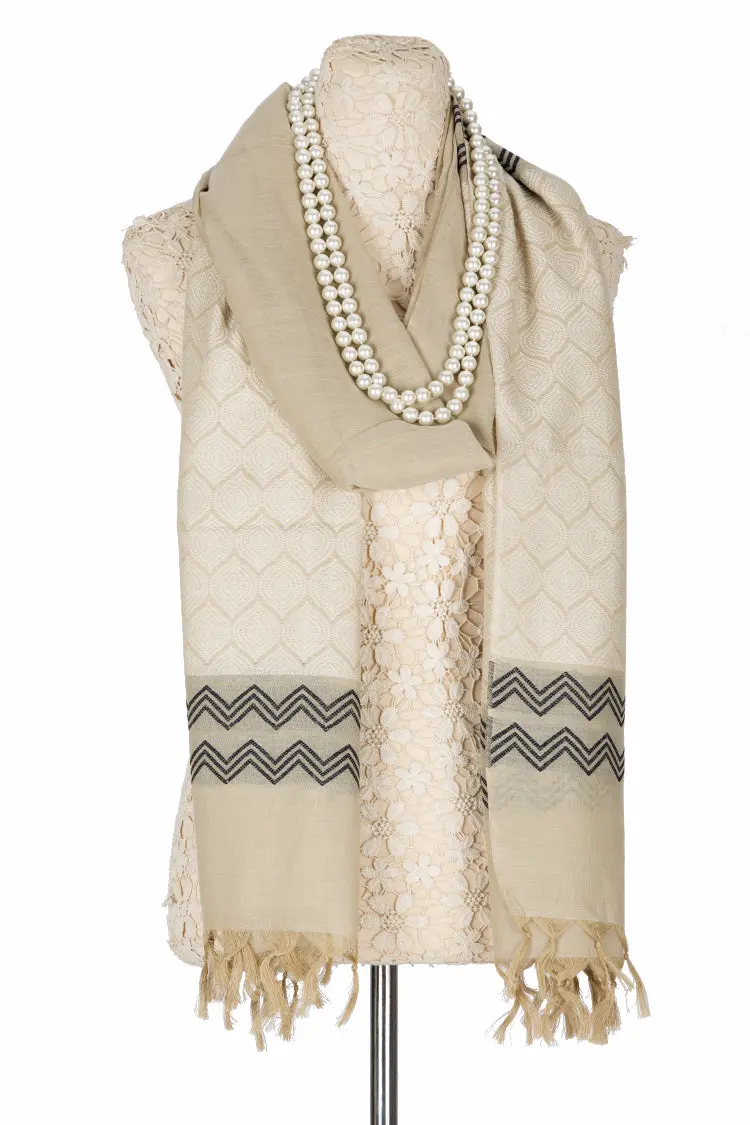 Khaki Women Stole - Alp-St-140 1