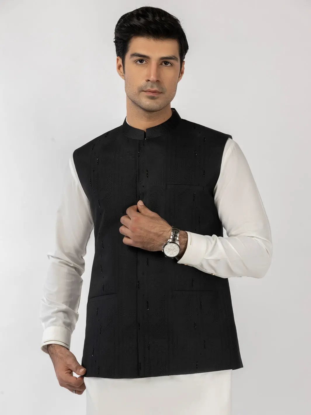 Black Blended Waistcoat - Al-Wc-585 1