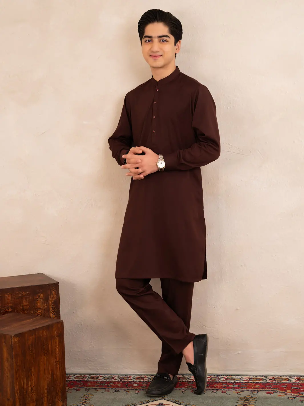 Maroon Plain Kurta Trousers - Altet-Kt-016 1