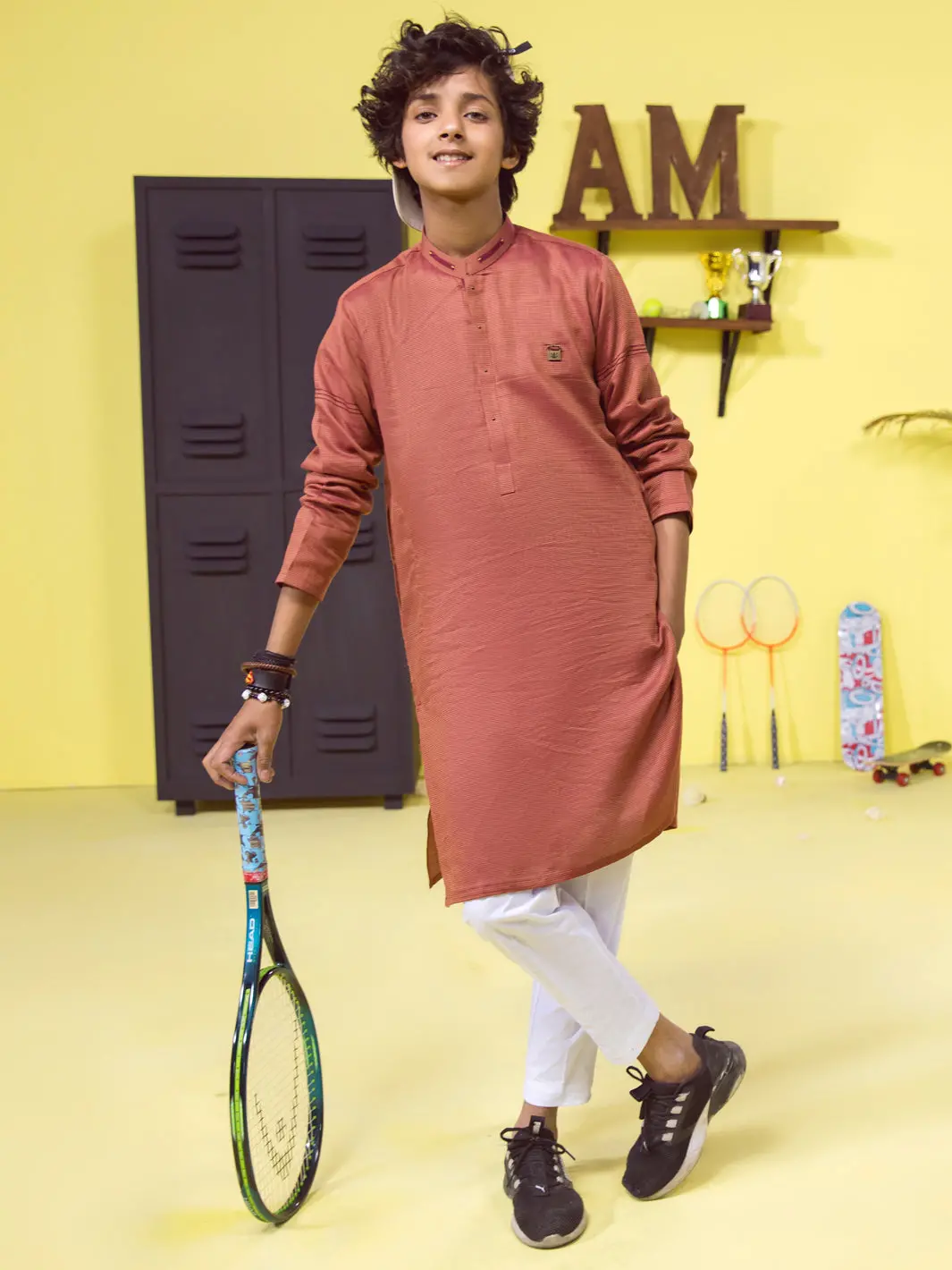 Dark Orange Boy Kurta - Alt-K-002A 1