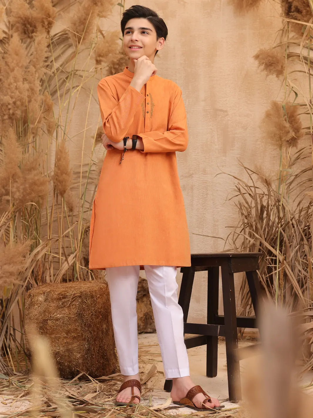 Orange Blended Boy Kurta - Alt-K-019 1