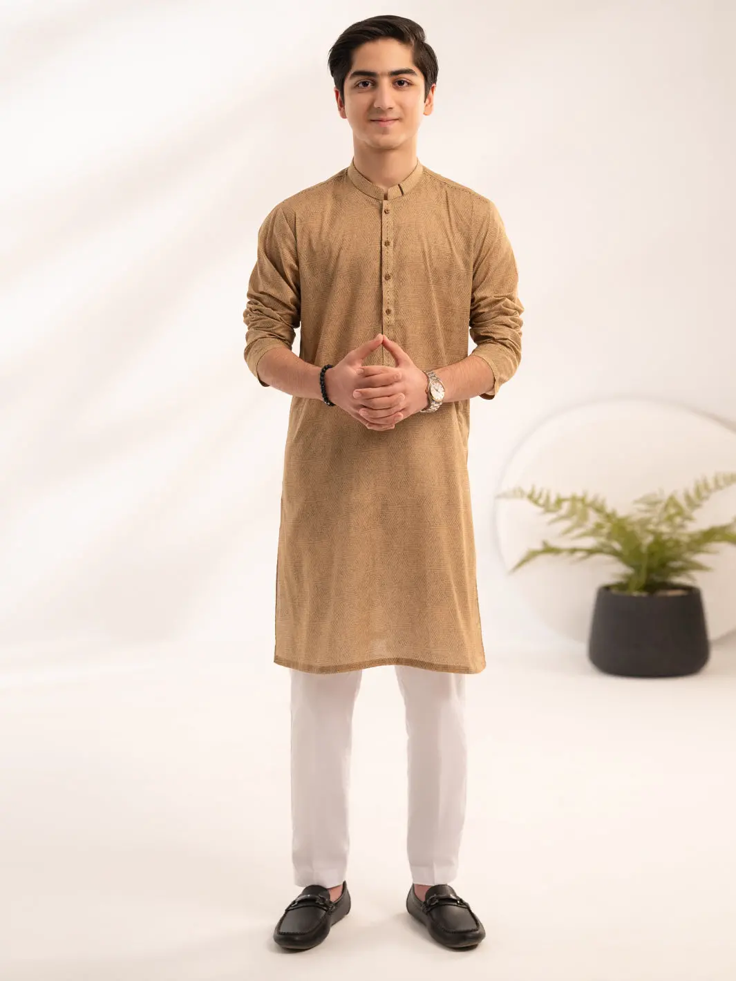 Beige Cotton Kurta - Alt-K-067 1