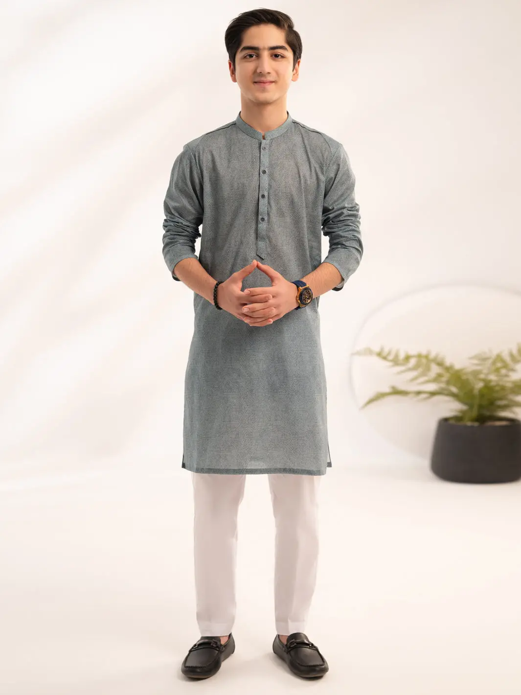 Grey Cotton Kurta - Alt-K-070 1
