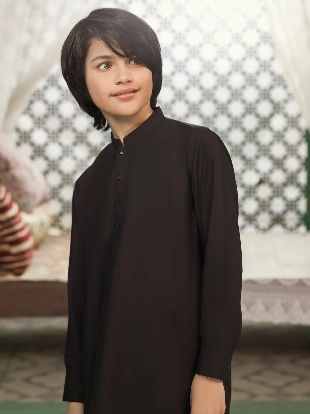 Black Blended Boy Kameez Shalwar - Alt-Ks-030D 1