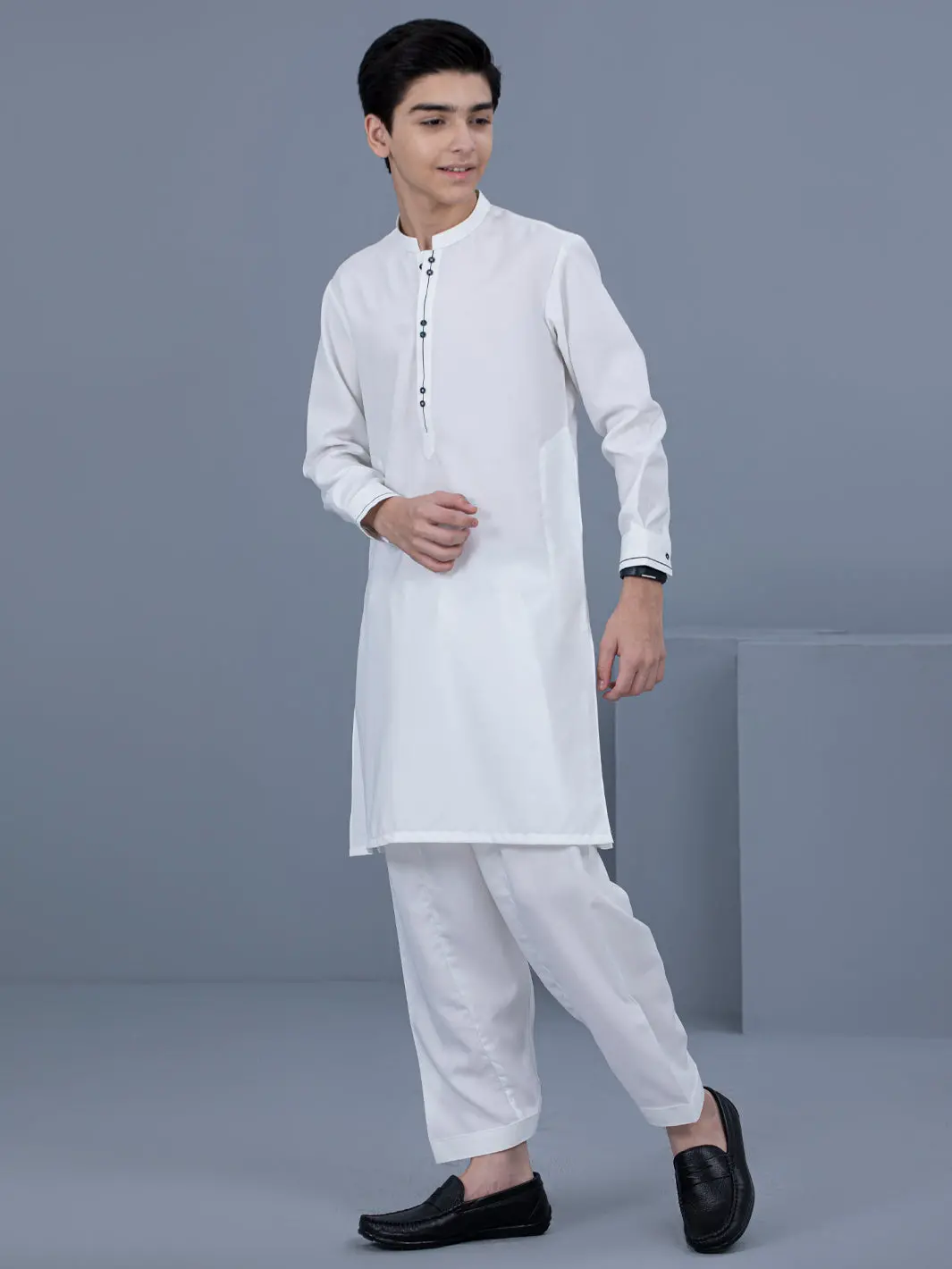 Off White Blended Boy Kameez Shalwar - Alt-Ks-031 1