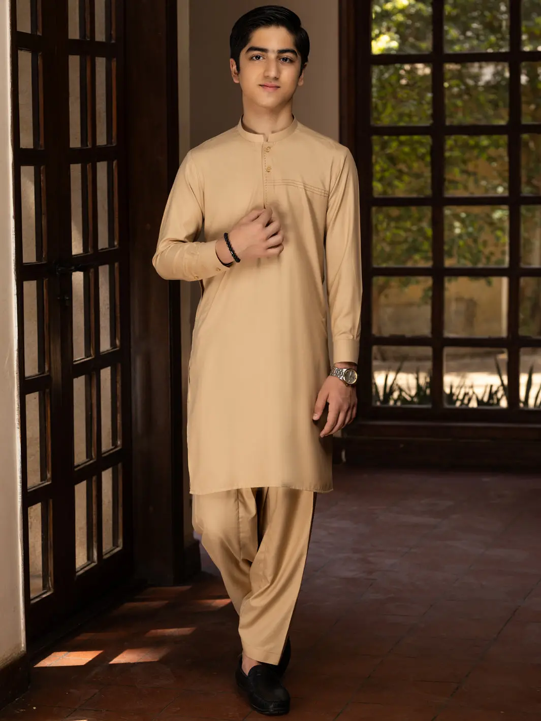 Fawn Blended Kameez Shalwar - Alt-Ks-075 1