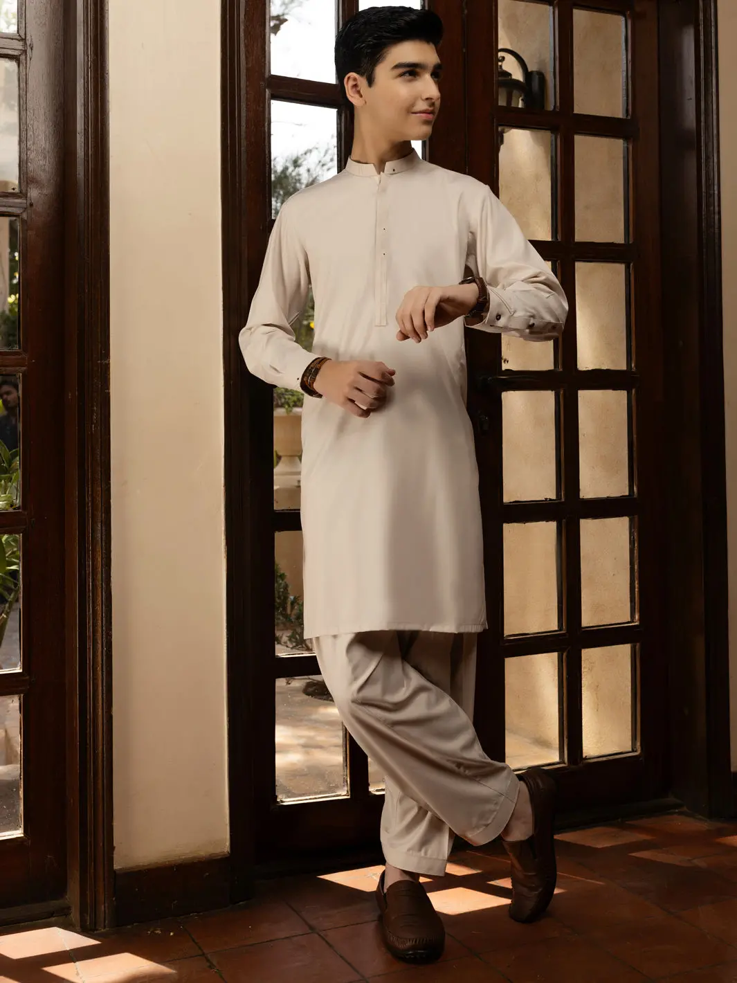 Fawn Blended Kameez Shalwar - Alt-Ks-077 1