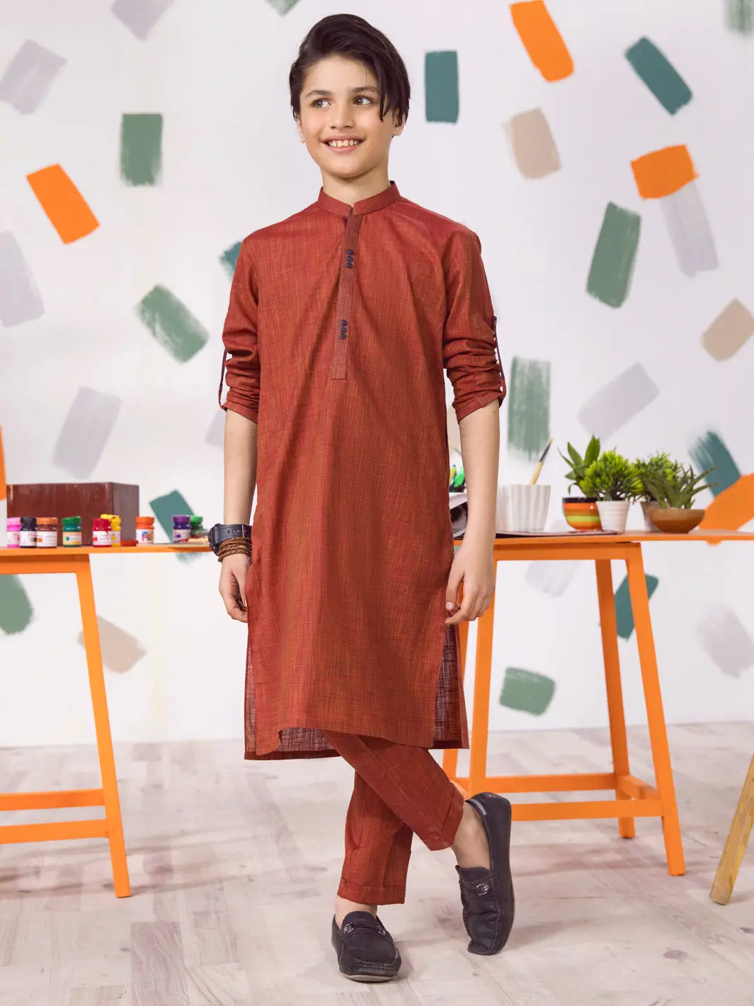 Red Boy Kurta Trouser - Alt-Kt-007 1